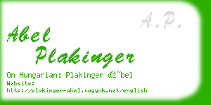 abel plakinger business card